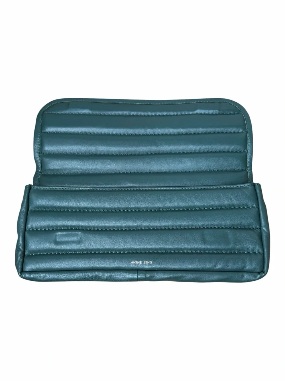 Anine Bing x Helena Christensen Natasha Clutch Leather Green